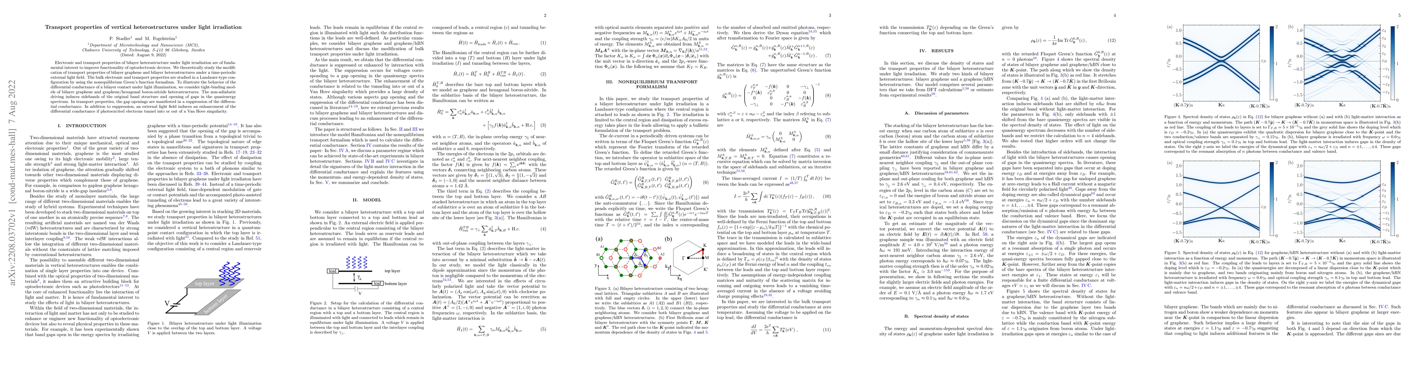 Thumbnail for Transport properties of vertical heterostructures under light
  irradiation