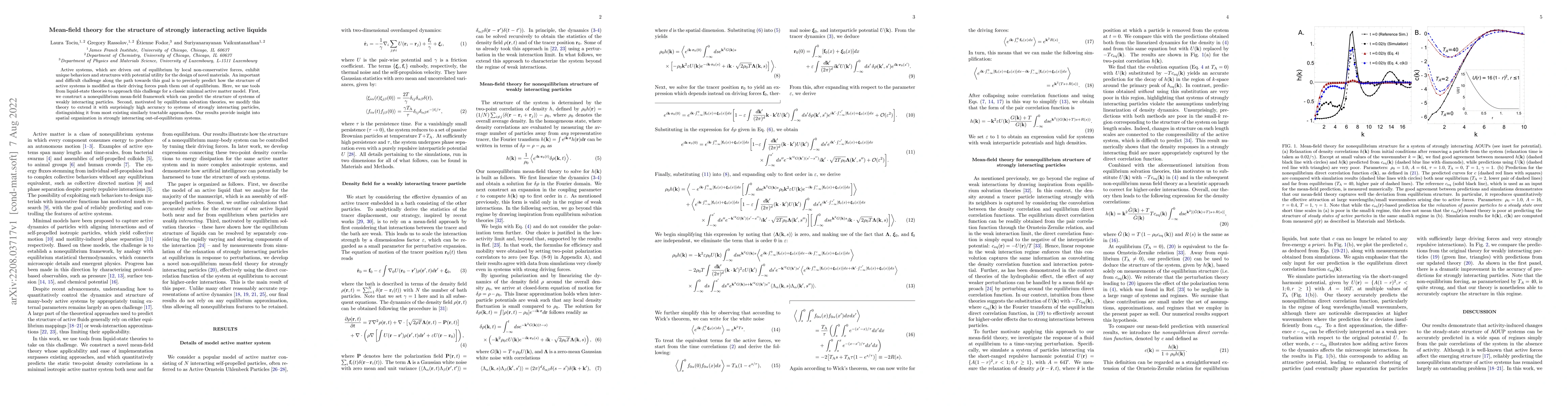 Thumbnail for Mean-field theory for the structure of strongly interacting active
  liquids