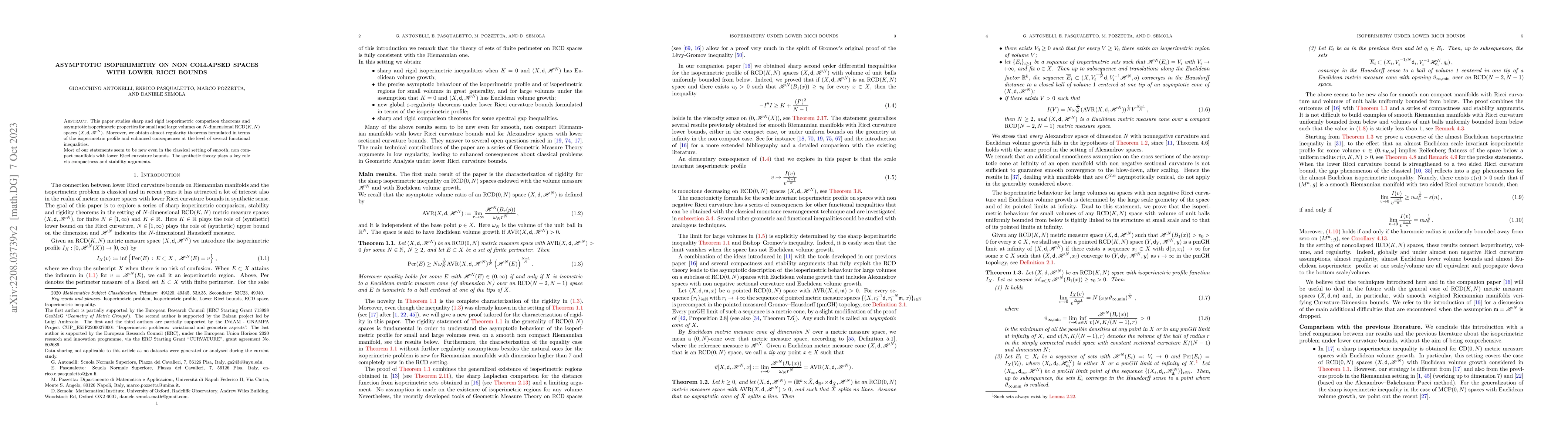 Thumbnail for Asymptotic isoperimetry on non collapsed spaces with lower Ricci bounds