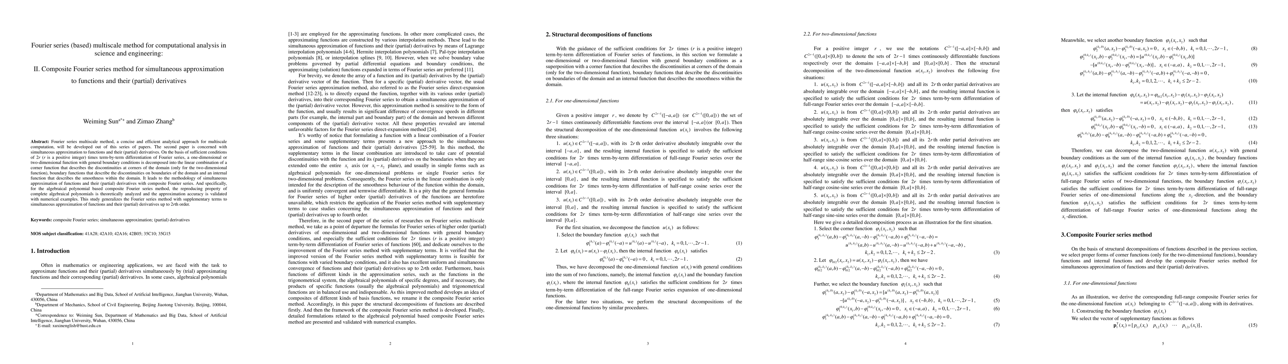Thumbnail for Fourier series (based) multiscale method for computational analysis in
  science and engineering: II. Composite Fourier series method for simultaneous
  approximation to functions and their (partial) derivatives