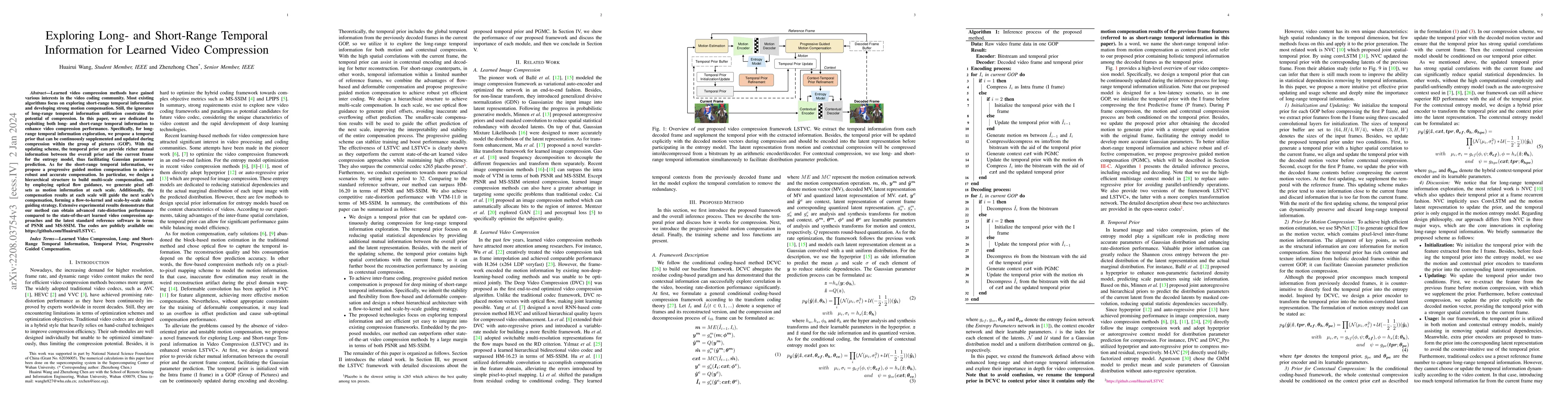 Thumbnail for Exploring Long- and Short-Range Temporal Information for Learned Video
  Compression