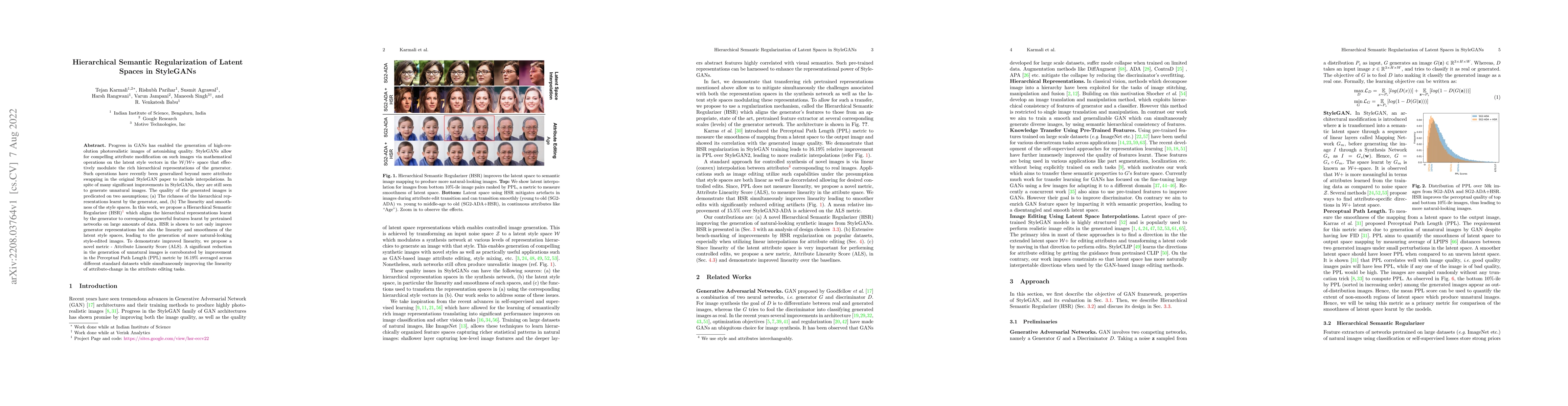 Thumbnail for Hierarchical Semantic Regularization of Latent Spaces in StyleGANs