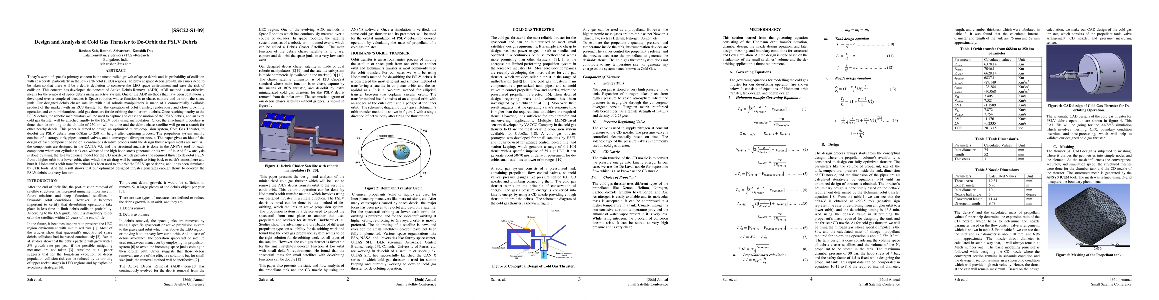 Thumbnail for Design and Analysis of Cold Gas Thruster to De-Orbit the PSLV Debris