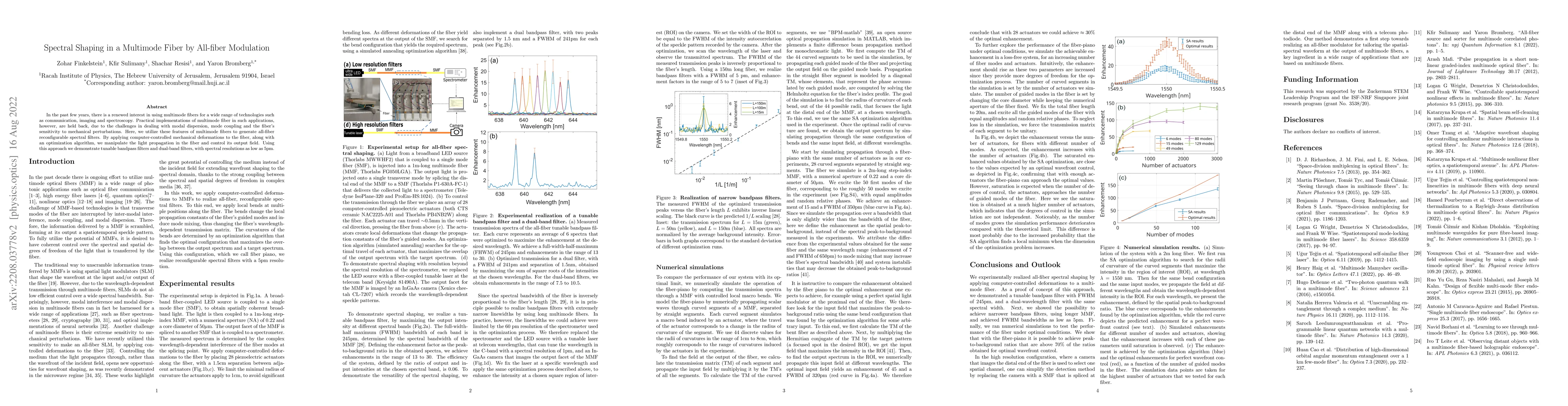 Thumbnail for Spectral Shaping in a Multimode Fiber by All-fiber Modulation