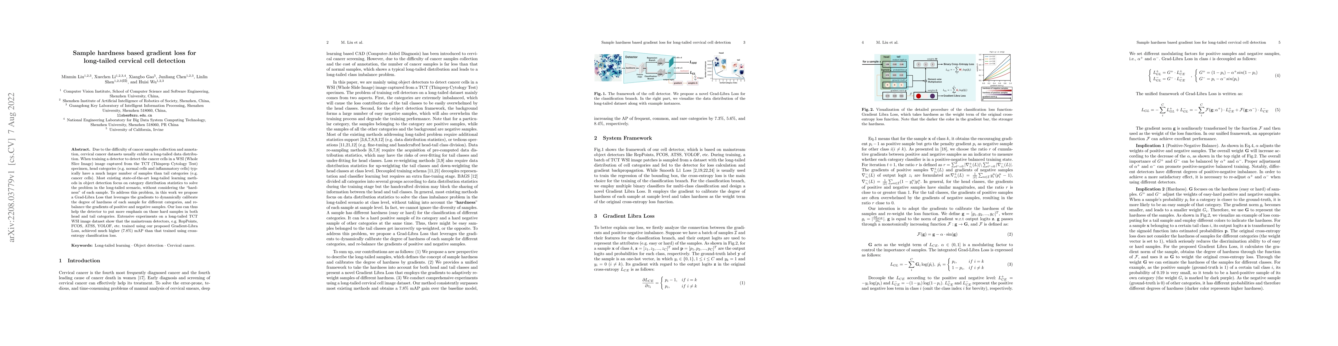 Thumbnail for Sample hardness based gradient loss for long-tailed cervical cell
  detection