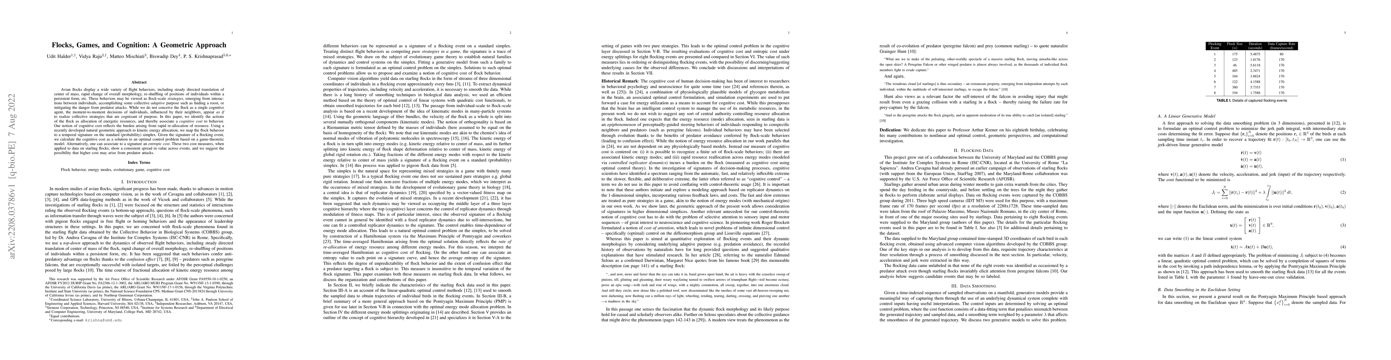 Thumbnail for Flocks, Games, and Cognition: A Geometric Approach