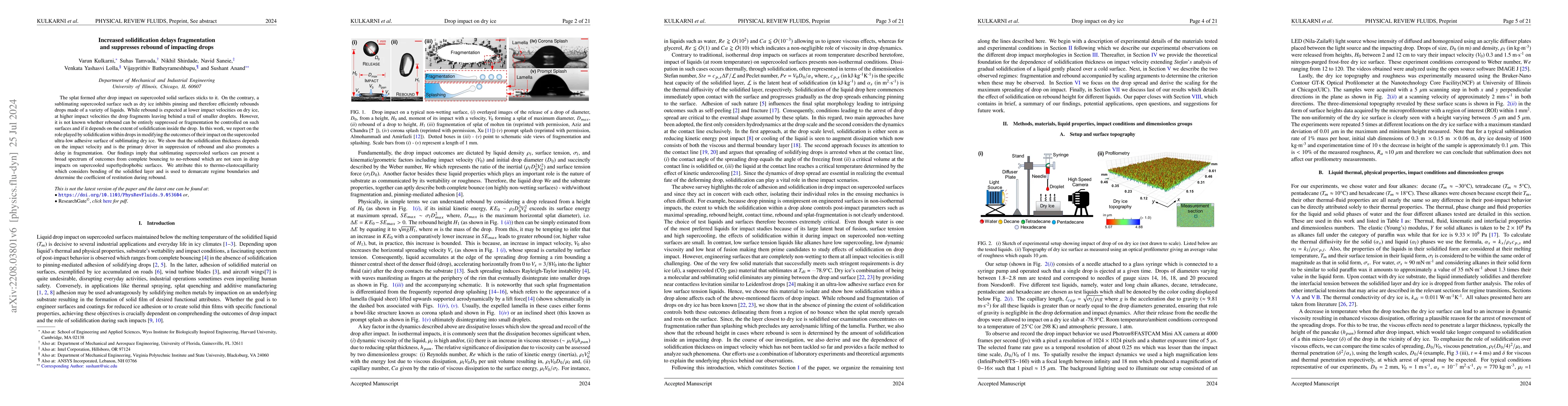 Thumbnail for Increased solidification delays fragmentation and suppresses rebound of
  impacting drops