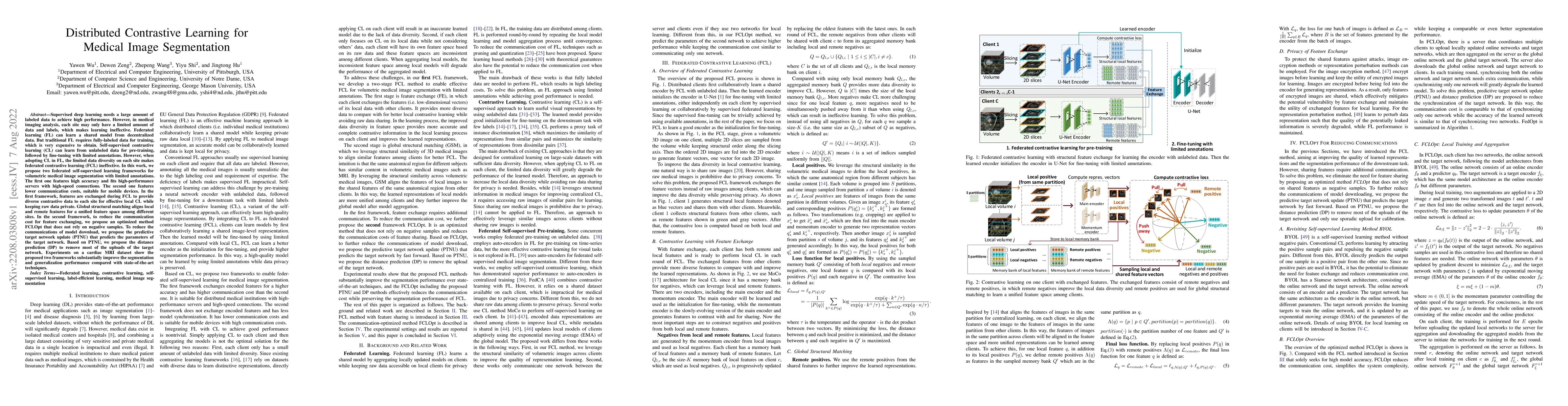 Thumbnail for Distributed Contrastive Learning for Medical Image Segmentation