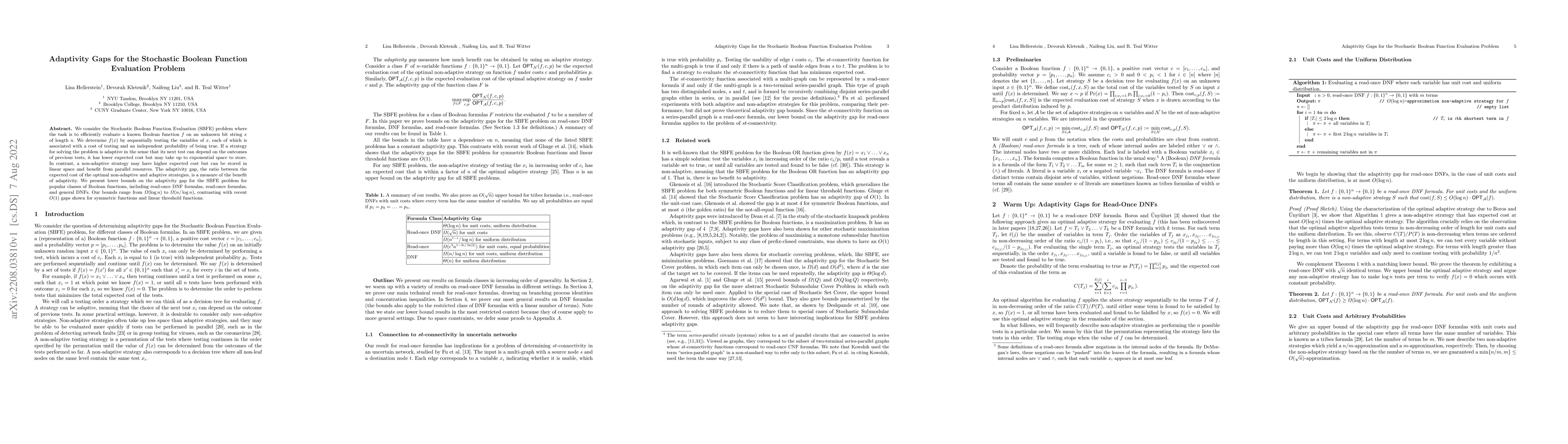 Thumbnail for Adaptivity Gaps for the Stochastic Boolean Function Evaluation Problem