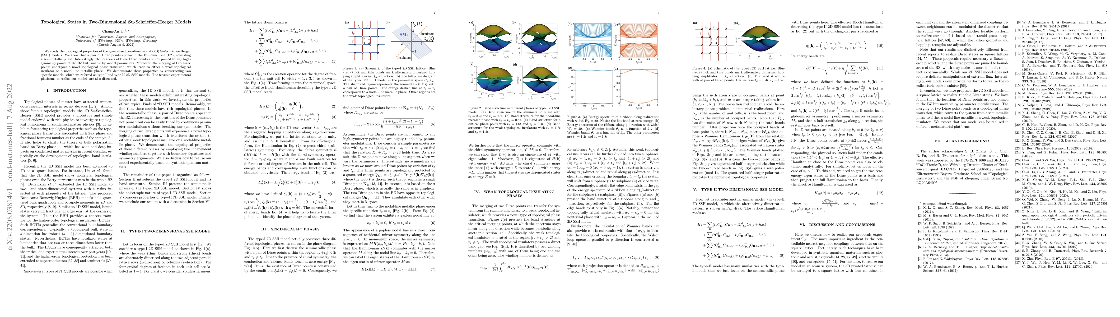 Thumbnail for Topological States in Two-Dimensional Su-Schrieffer-Heeger Models