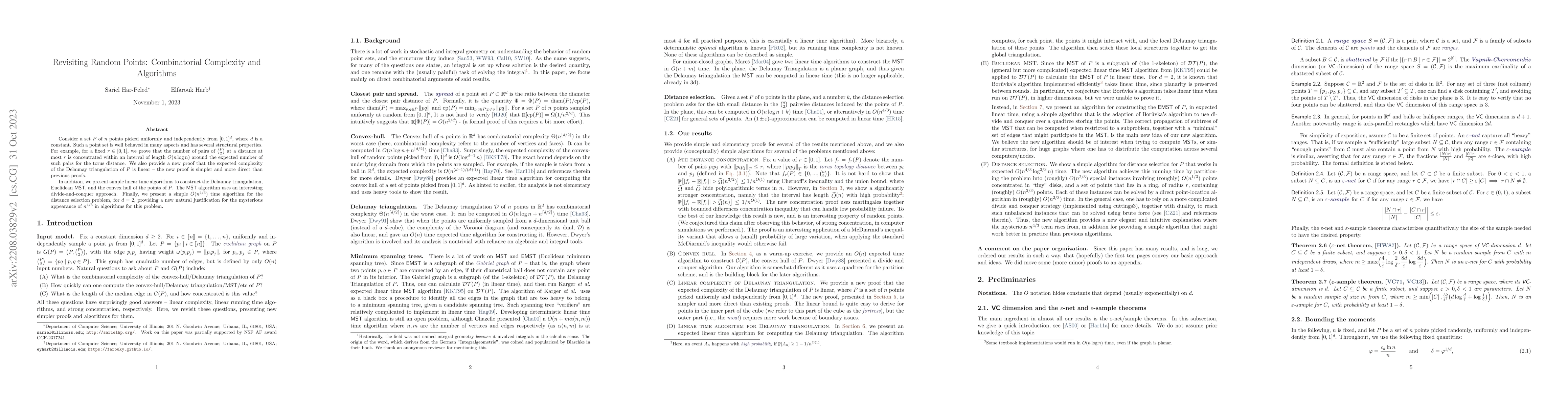 Thumbnail for Revisiting Random Points: Combinatorial Complexity and Algorithms