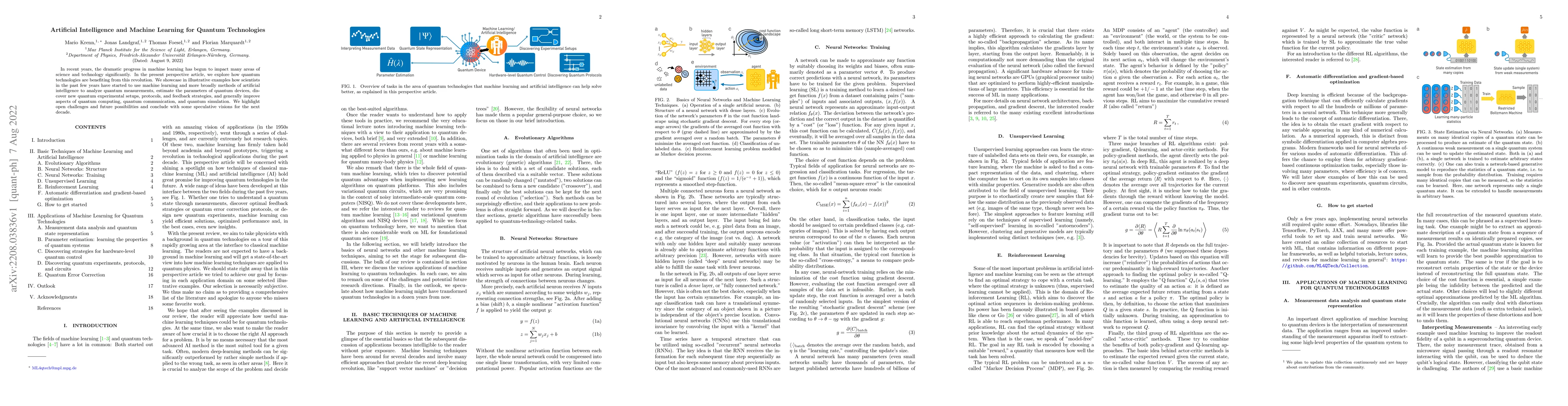 Thumbnail for Artificial Intelligence and Machine Learning for Quantum Technologies