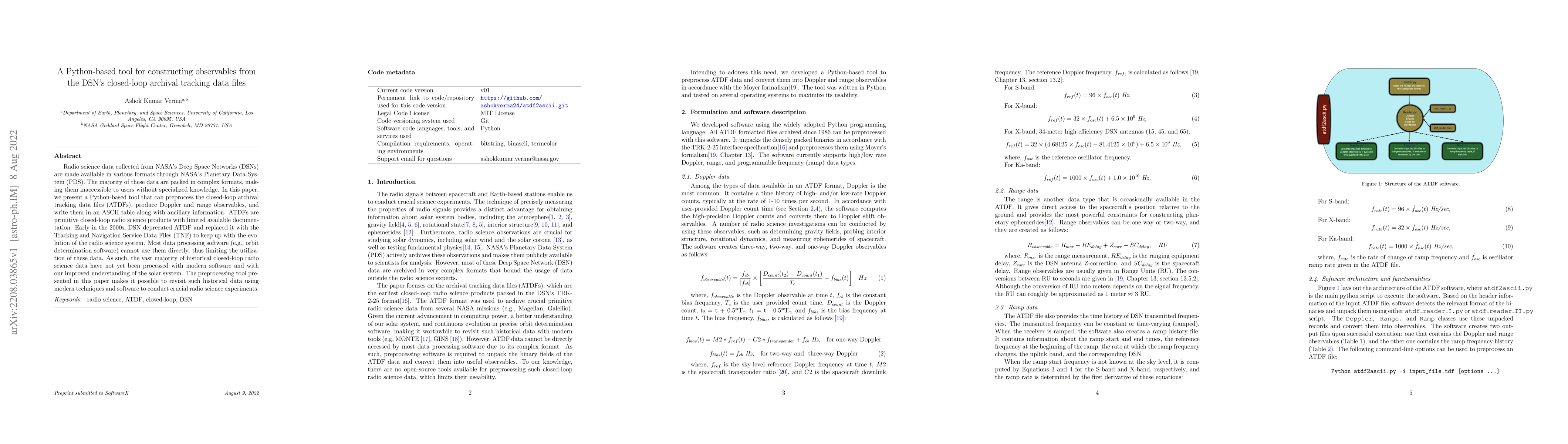 Thumbnail for A Python-based tool for constructing observables from the DSN's
  closed-loop archival tracking data files