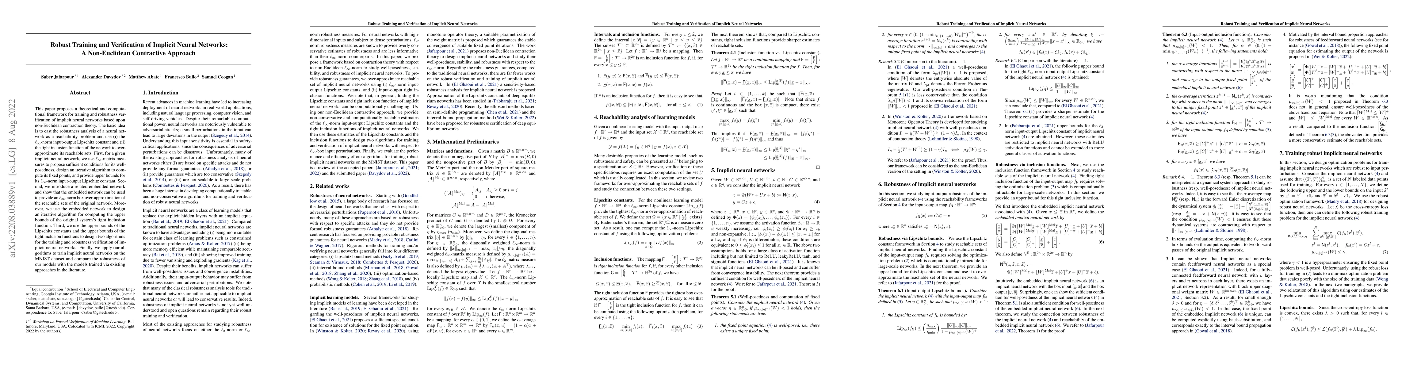 Thumbnail for Robust Training and Verification of Implicit Neural Networks: A
  Non-Euclidean Contractive Approach