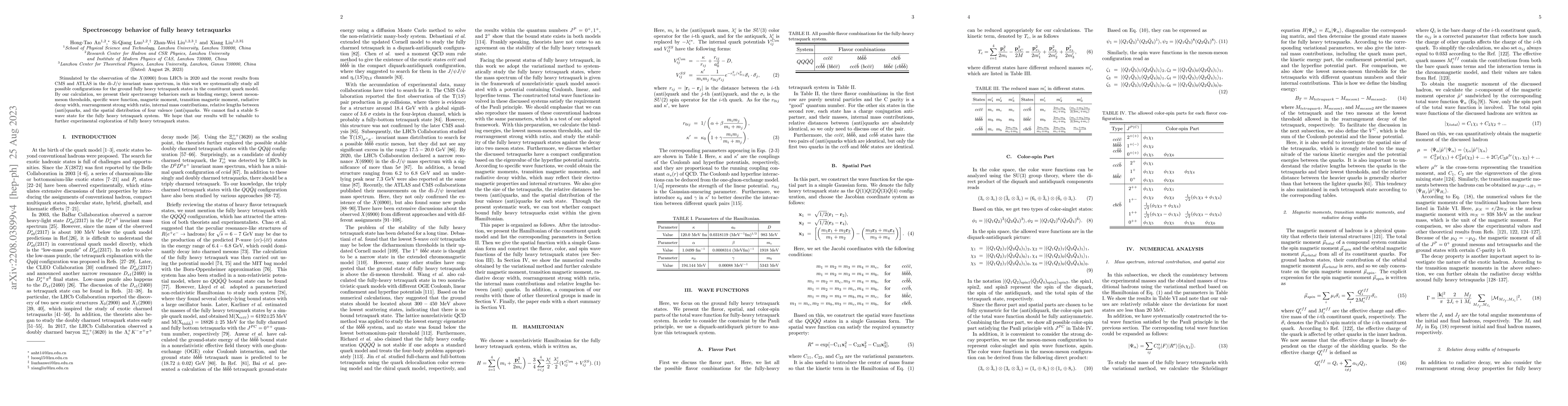 Thumbnail for Spectroscopy behavior of fully heavy tetraquarks