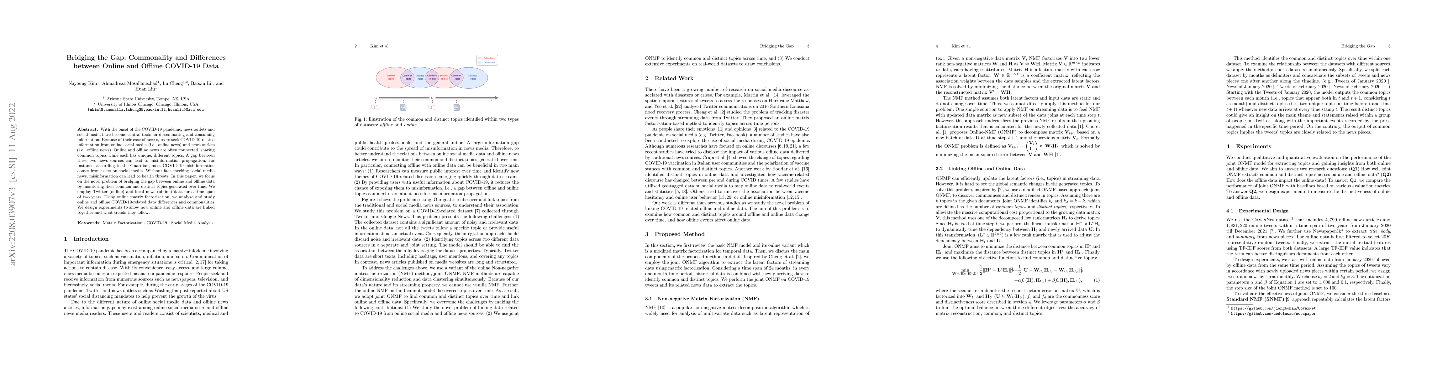 Thumbnail for Bridging the Gap: Commonality and Differences between Online and Offline
  COVID-19 Data