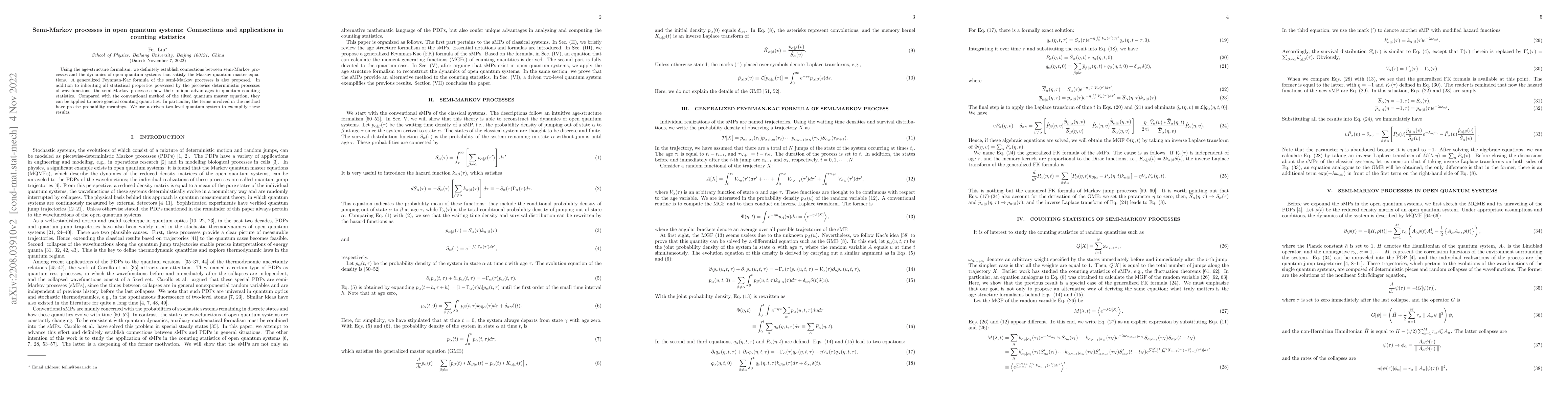Thumbnail for Semi-Markov processes in open quantum systems: Connections and
  applications in counting statistics
