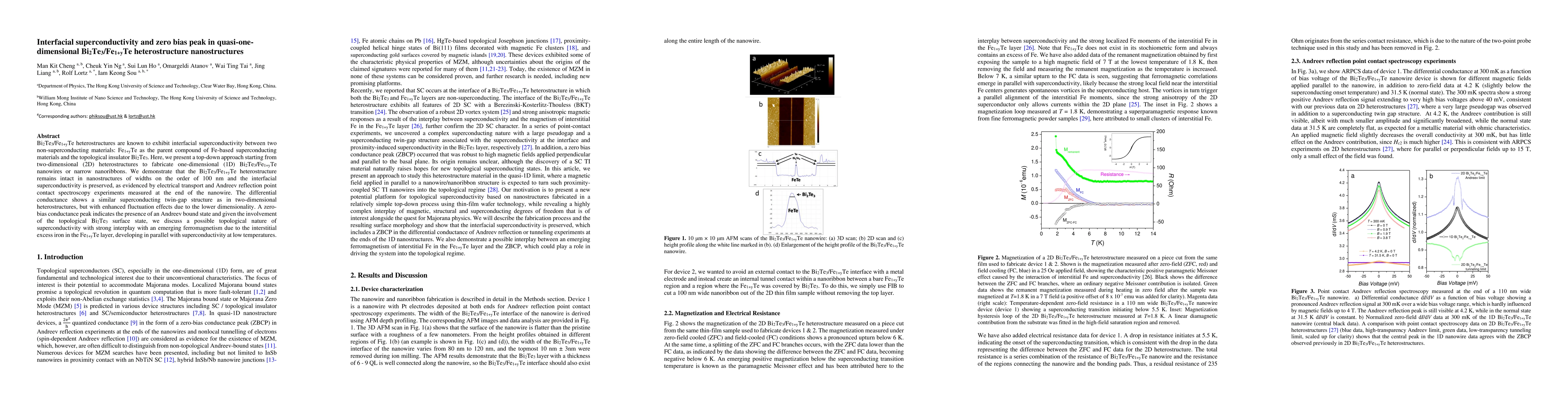 Thumbnail for Interfacial superconductivity and zero bias peak in
  quasi-one-dimensional Bi2Te3/Fe1+yTe heterostructure nanostructures