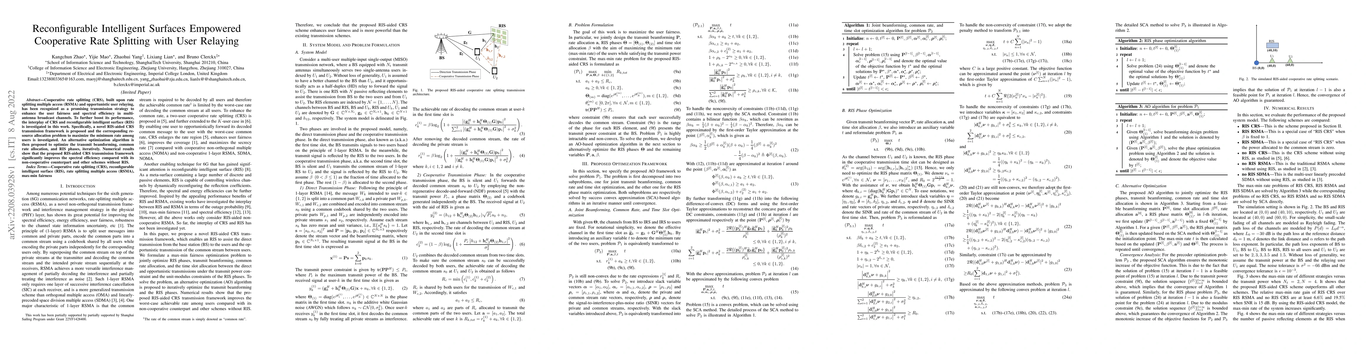 Thumbnail for Reconfigurable Intelligent Surfaces Empowered Cooperative Rate Splitting
  with User Relaying