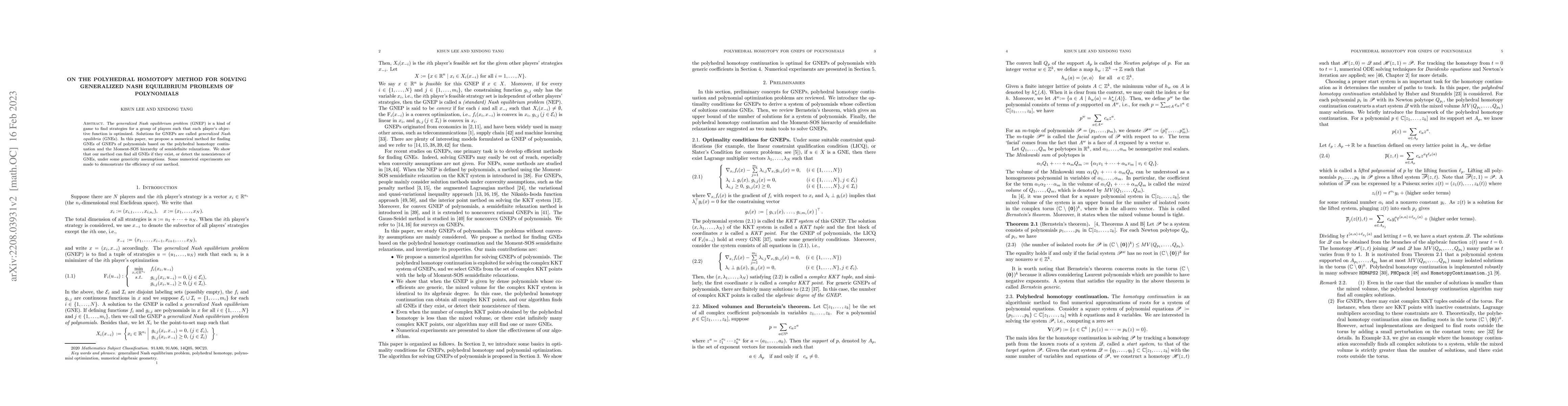 Thumbnail for On the polyhedral homotopy method for solving generalized Nash
  equilibrium problems of polynomials