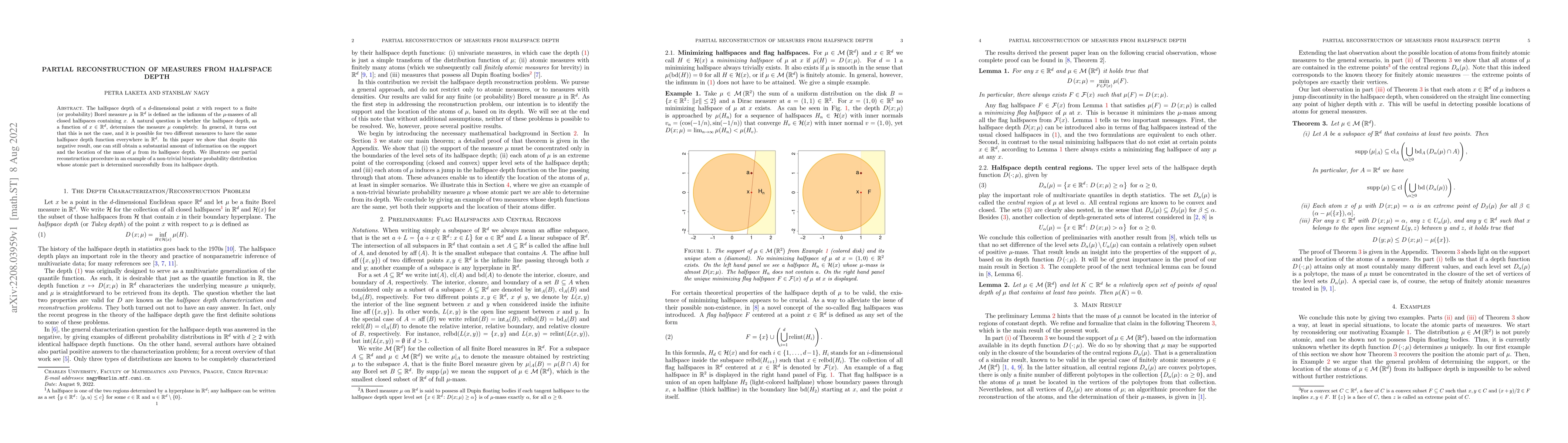 Thumbnail for Partial reconstruction of measures from halfspace depth