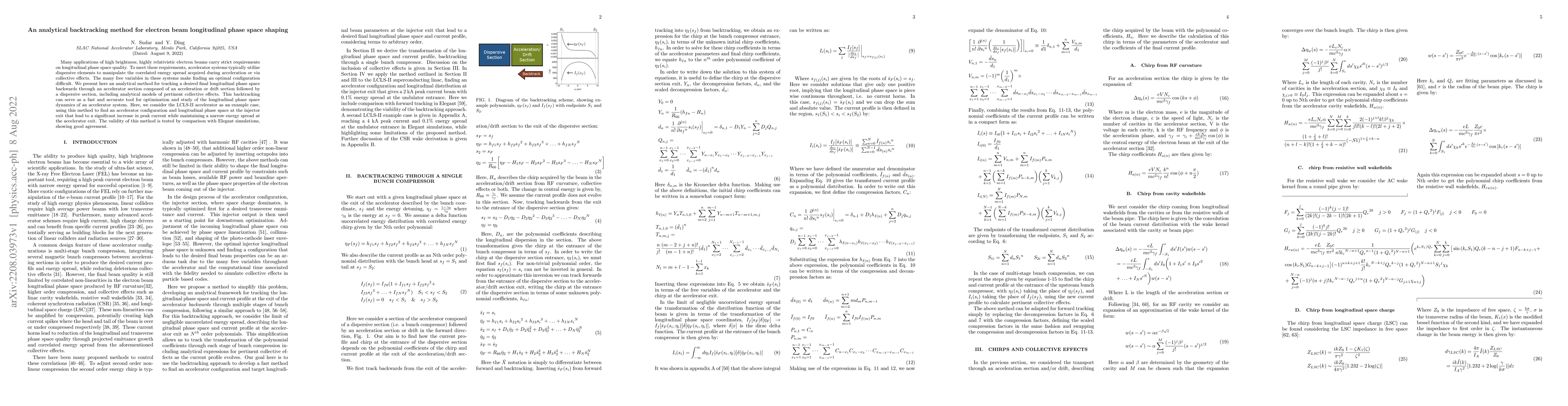 Thumbnail for An analytical backtracking method for electron beam longitudinal phase
  space shaping