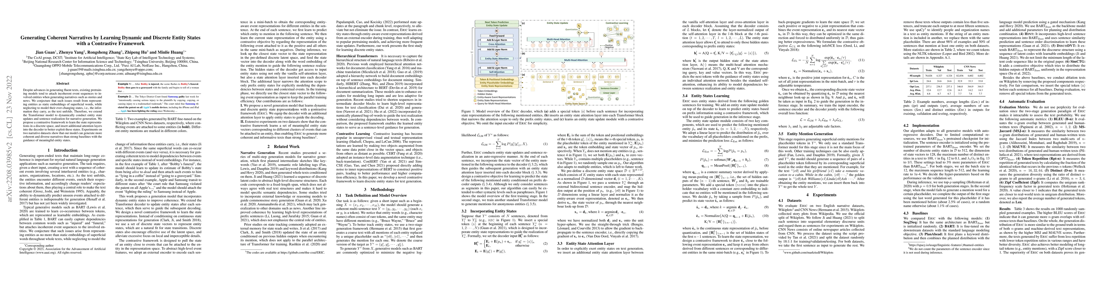 Thumbnail for Generating Coherent Narratives by Learning Dynamic and Discrete Entity
  States with a Contrastive Framework