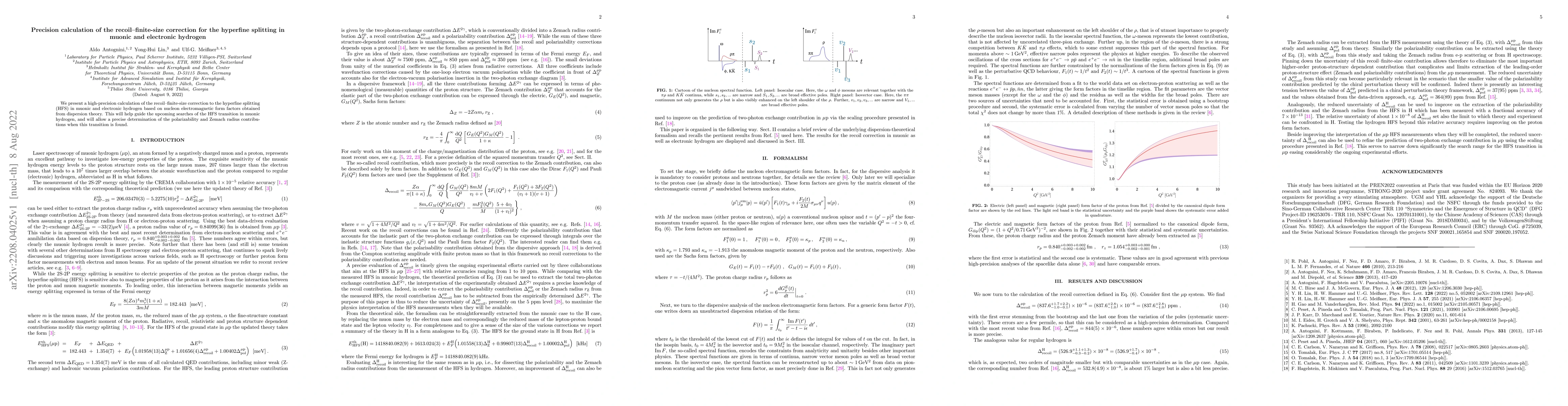 Thumbnail for Precision calculation of the recoil--finite-size correction for the
  hyperfine splitting in muonic and electronic hydrogen