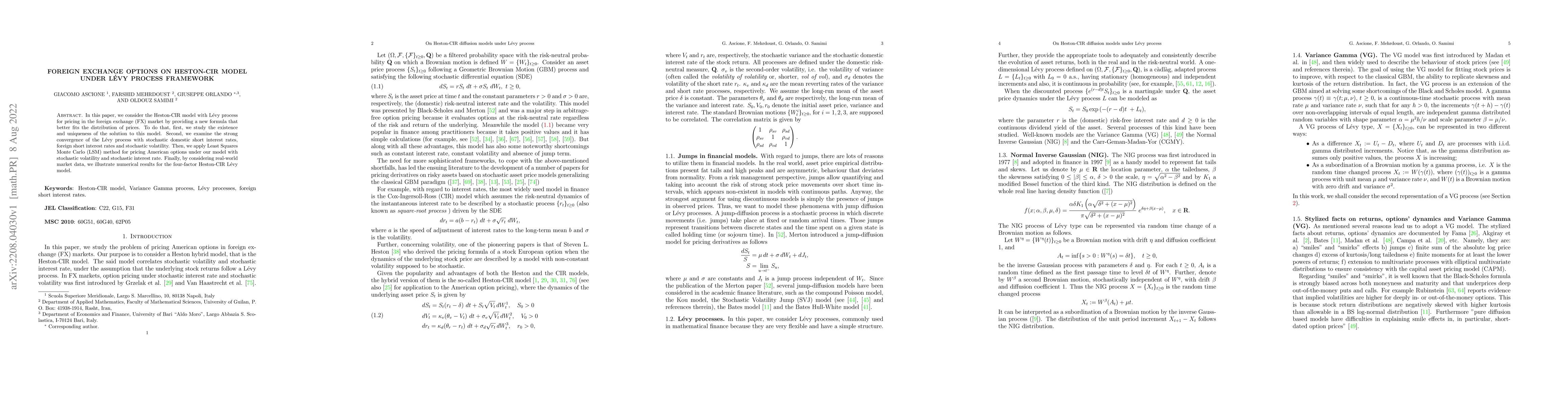 Thumbnail for Foreign exchange options on Heston-CIR model under L\'{e}vy process
  framework