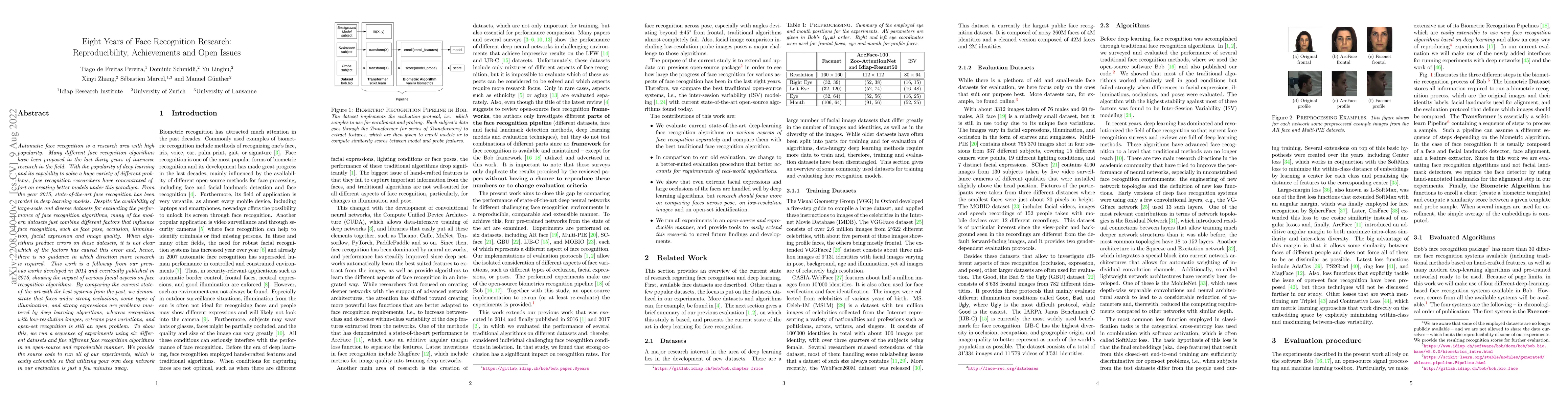 Thumbnail for Eight Years of Face Recognition Research: Reproducibility, Achievements
  and Open Issues