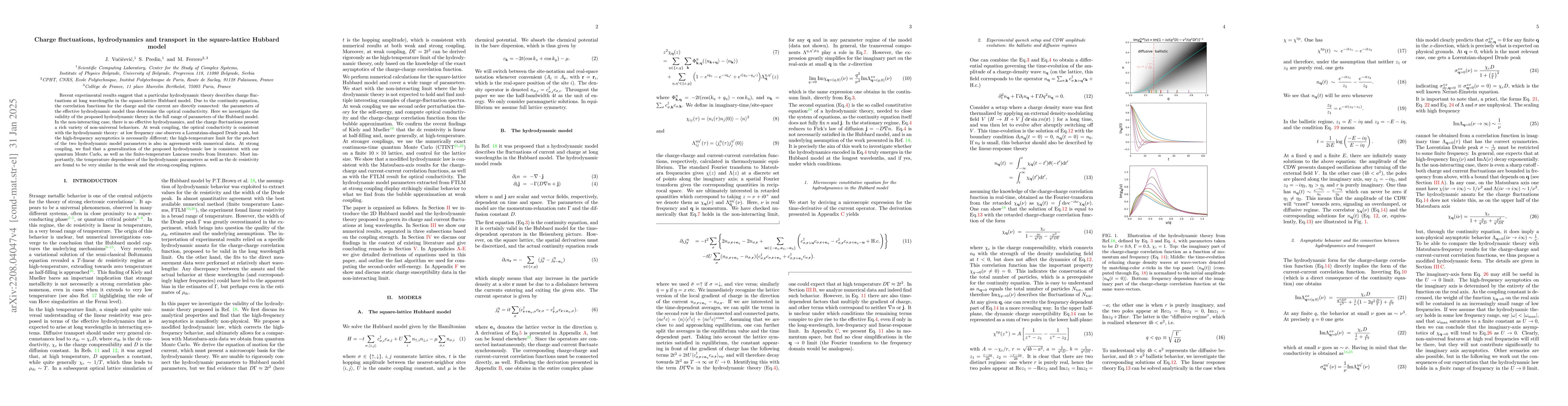 Thumbnail for Charge fluctuations, hydrodynamics and transport in the square-lattice
  Hubbard model