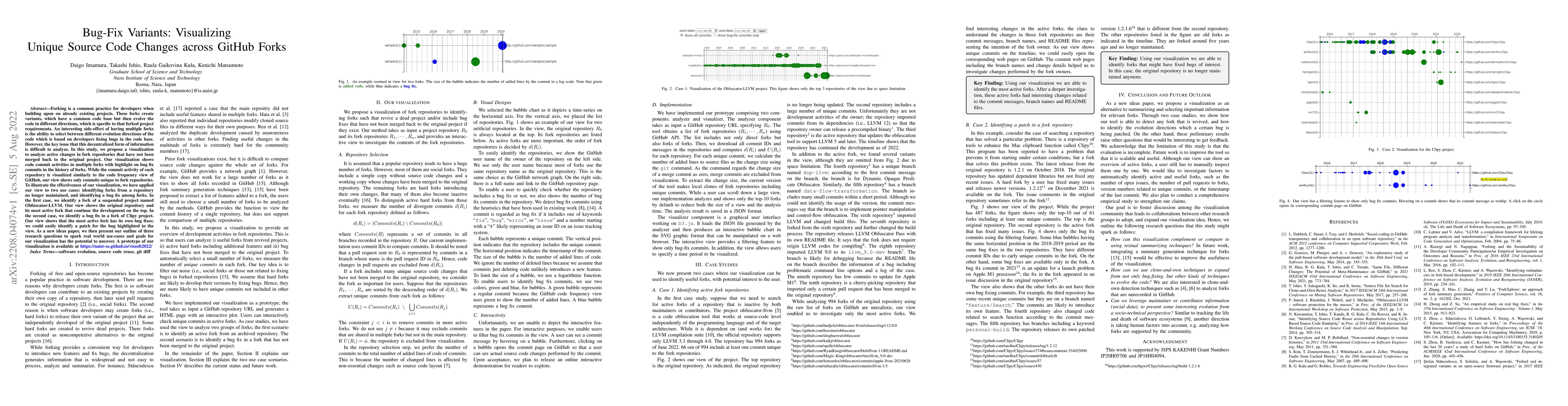 Thumbnail for Bug-Fix Variants: Visualizing Unique Source Code Changes across GitHub
  Forks