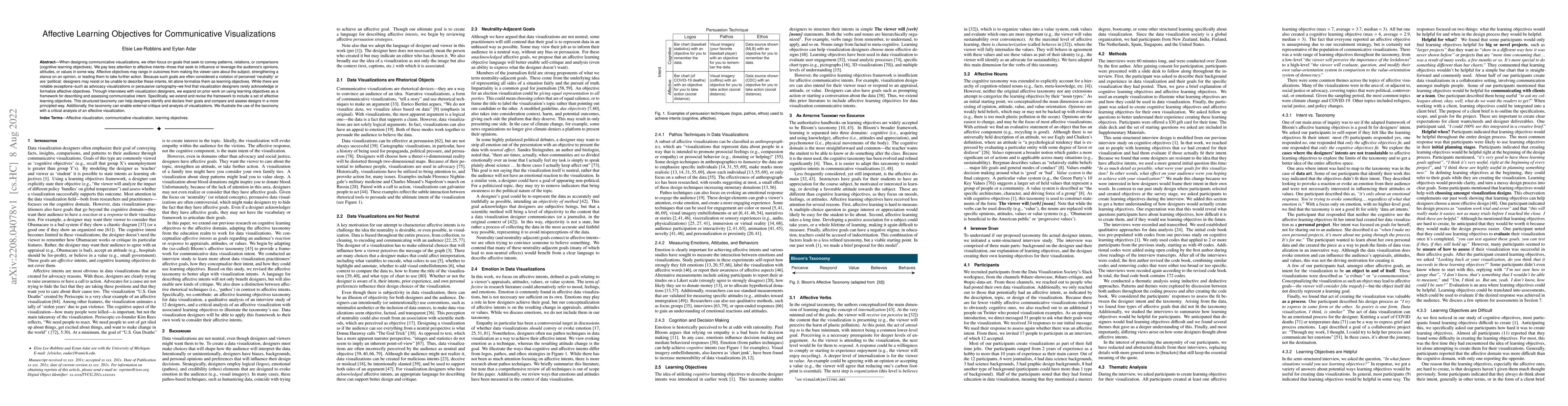 Thumbnail for Affective Learning Objectives for Communicative Visualizations