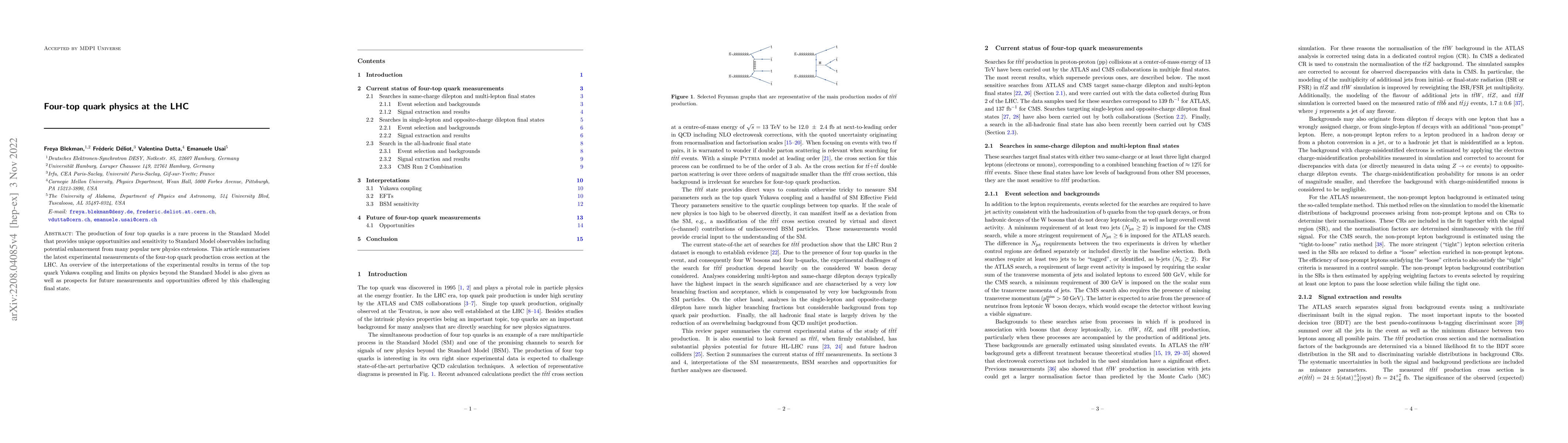 Thumbnail for Four-top quark physics at the LHC