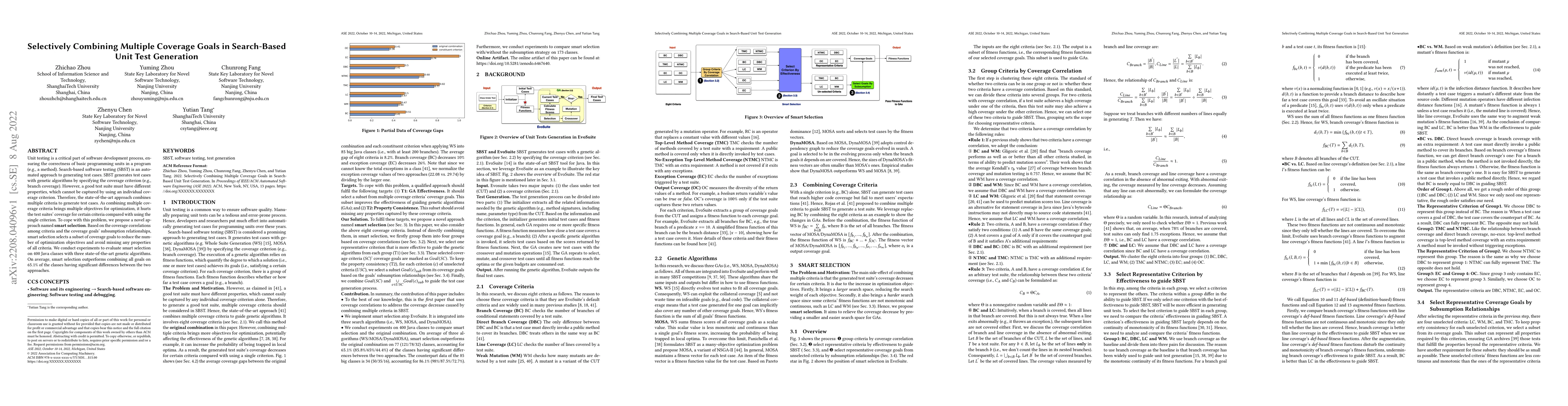 Thumbnail for Selectively Combining Multiple Coverage Goals in Search-Based Unit Test
  Generation