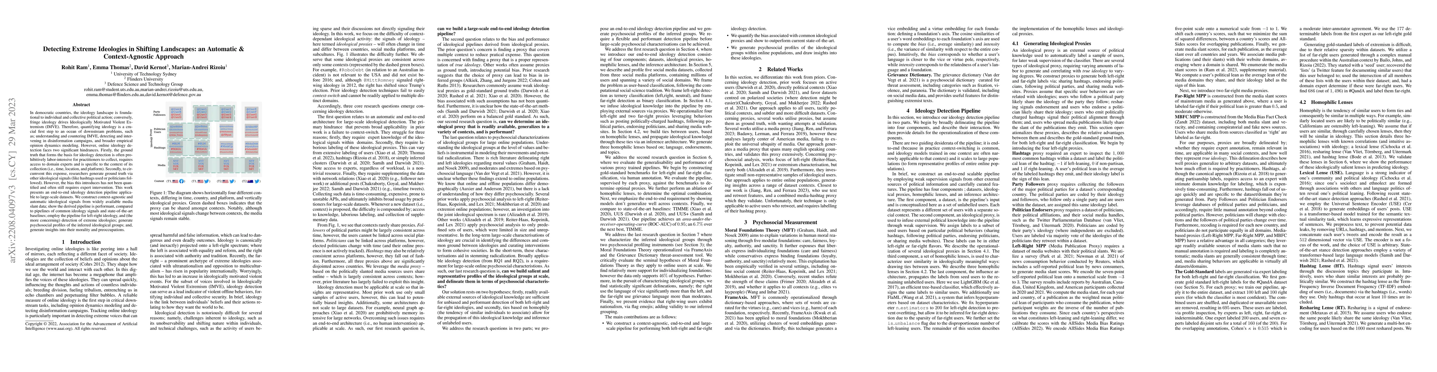 Thumbnail for Detecting Extreme Ideologies in Shifting Landscapes: an Automatic &
  Context-Agnostic Approach