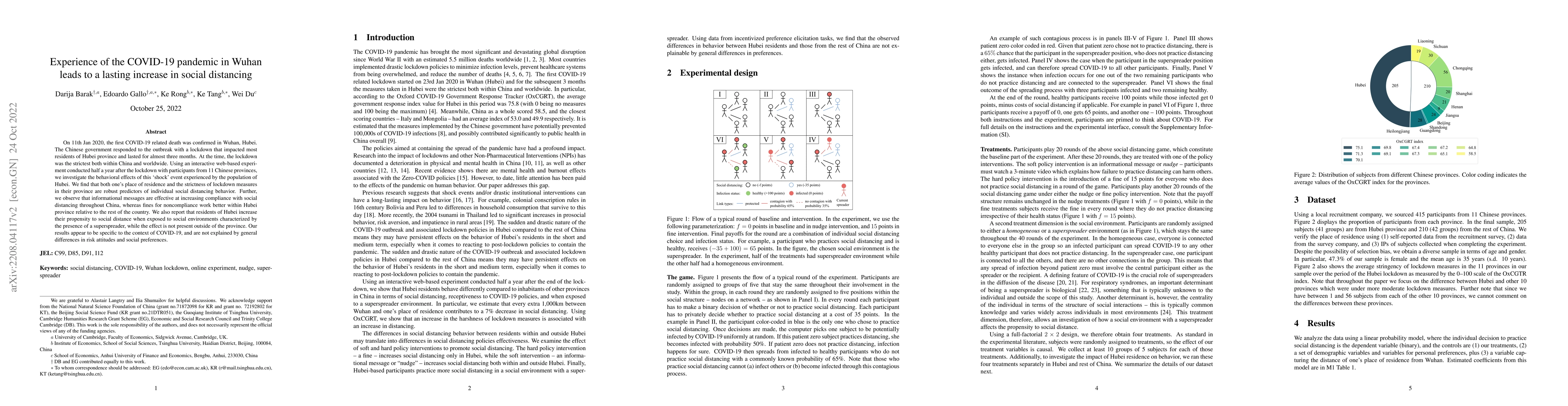 Thumbnail for Experience of the COVID-19 pandemic in Wuhan leads to a lasting increase
  in social distancing