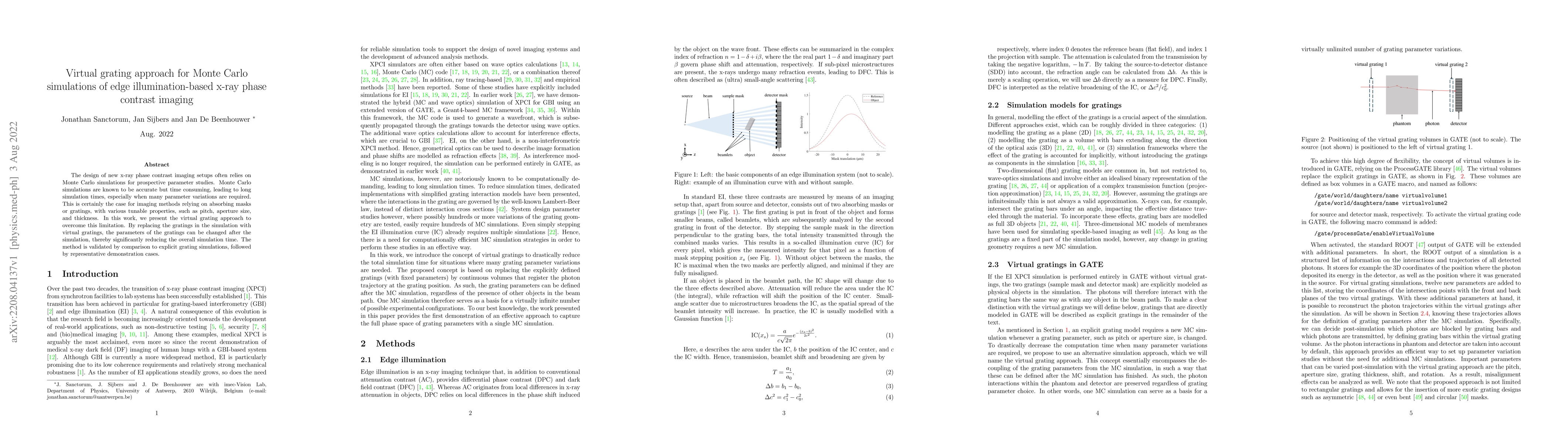 Thumbnail for Virtual grating approach for Monte Carlo simulations of edge
  illumination-based x-ray phase contrast imaging