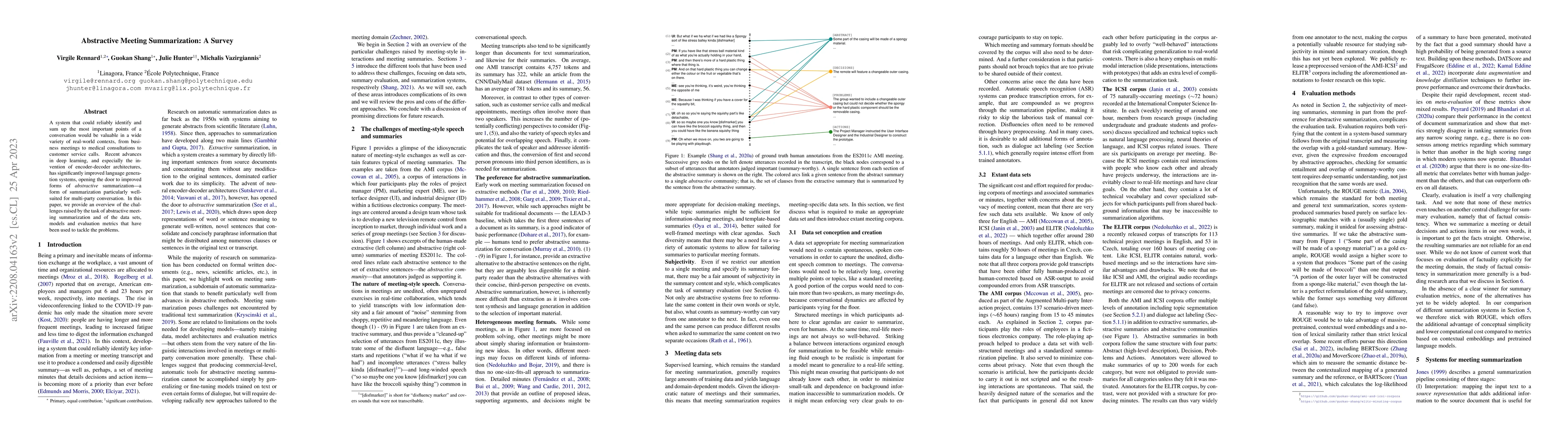 Thumbnail for Abstractive Meeting Summarization: A Survey