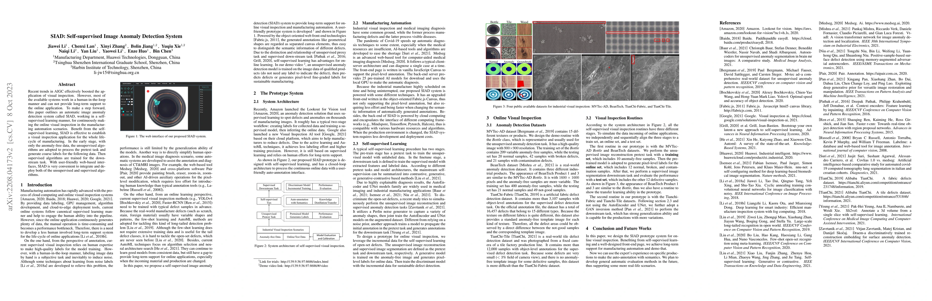 Thumbnail for SIAD: Self-supervised Image Anomaly Detection System