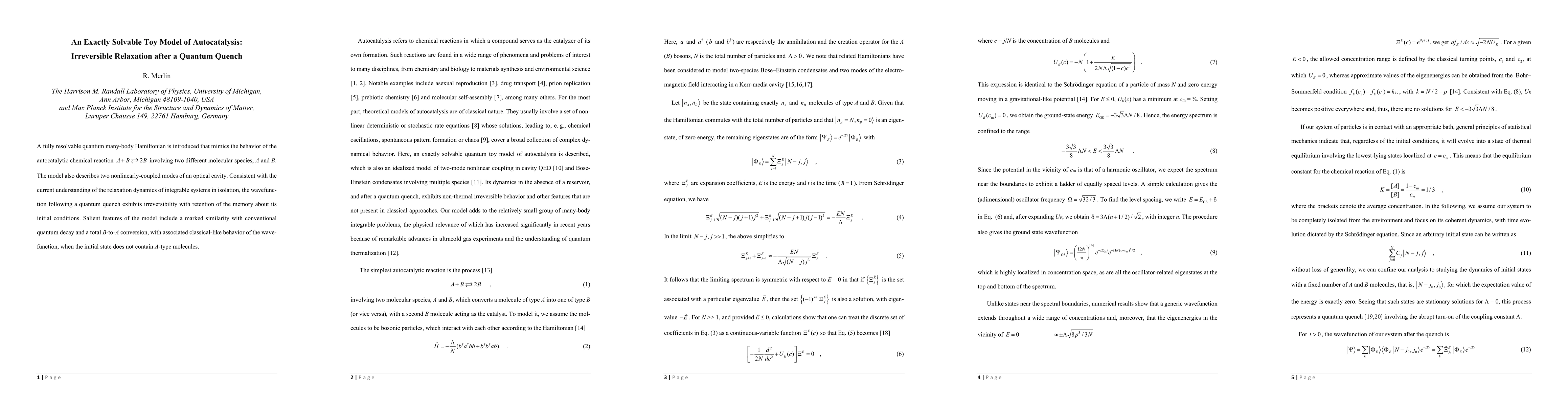 Thumbnail for An Exactly Solvable Toy Model of Autocatalysis: Irreversible Relaxation
  after a Quantum Quench