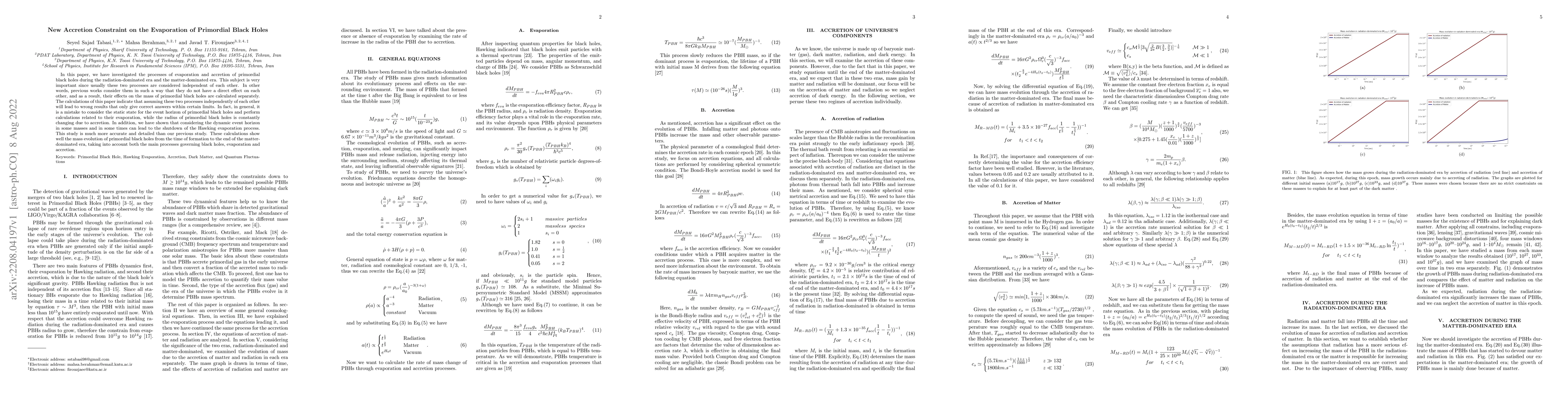 Thumbnail for New Accretion Constraint on the Evaporation of Primordial Black Holes
