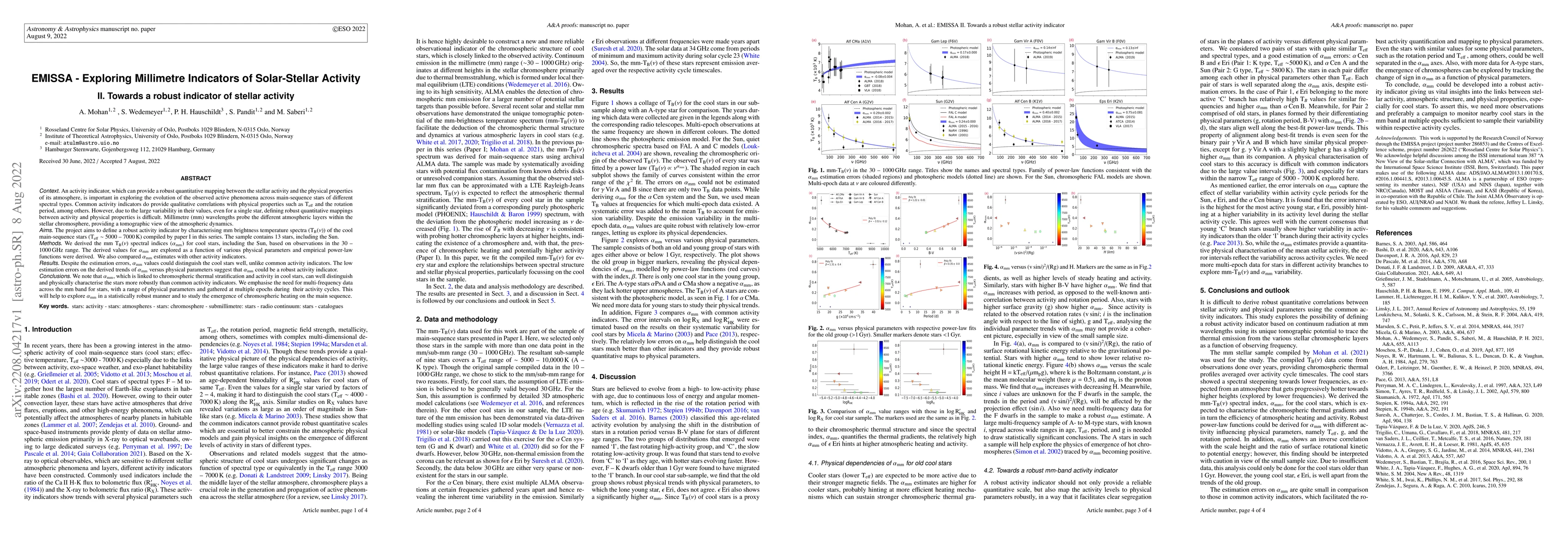 Thumbnail for EMISSA -- Exploring Millimetre Indicators of Solar-Stellar Activity II.
  Towards a robust indicator of stellar activity