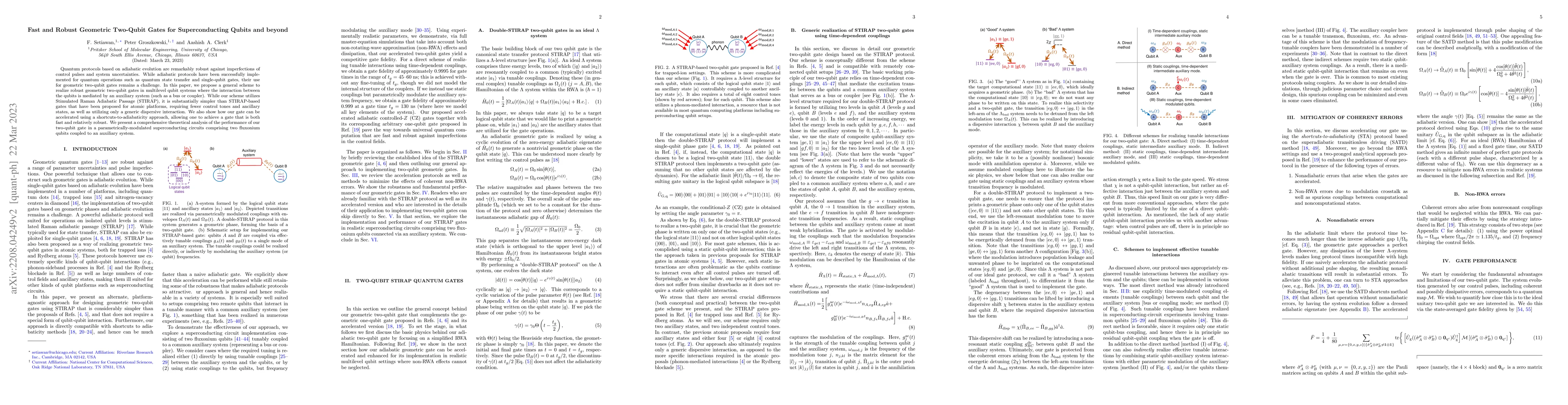 Thumbnail for Fast and Robust Geometric Two-Qubit Gates for Superconducting Qubits and
  beyond