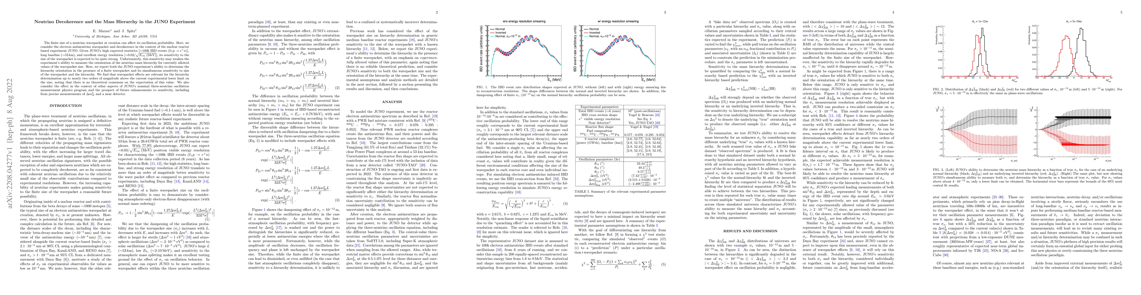 Thumbnail for Neutrino Decoherence and the Mass Hierarchy in the JUNO Experiment