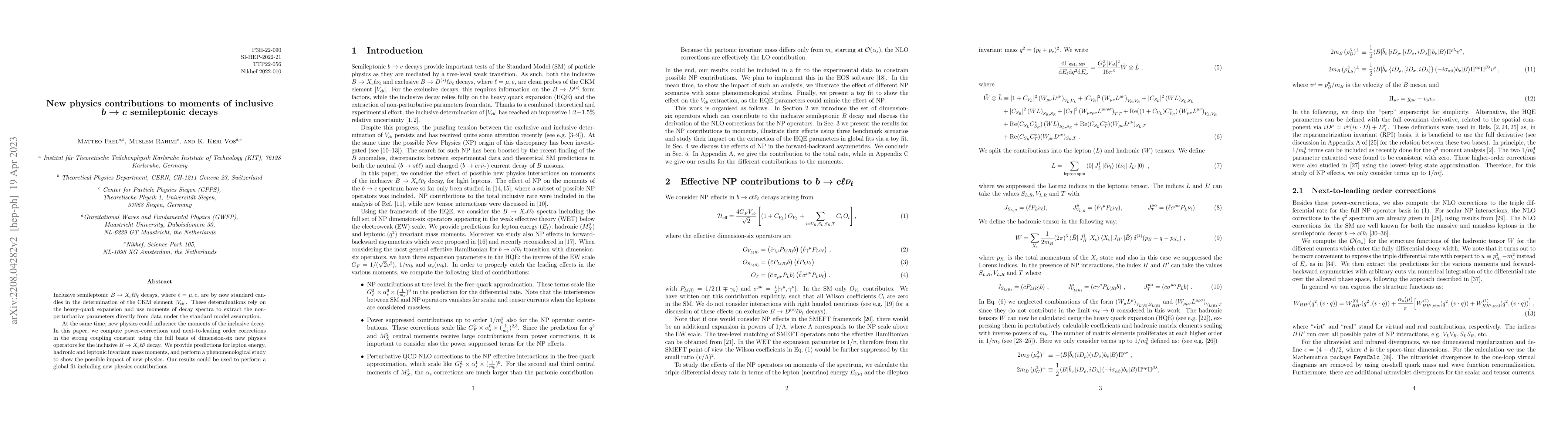 Thumbnail for New physics contributions to moments of inclusive $b \to c$ semileptonic
  decays
