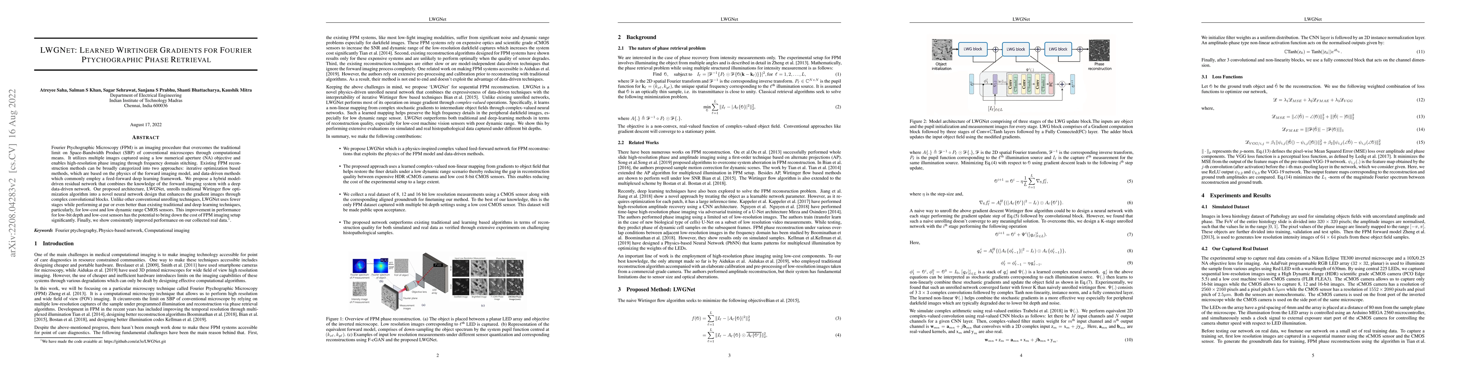 Thumbnail for LWGNet: Learned Wirtinger Gradients for Fourier Ptychographic Phase
  Retrieval