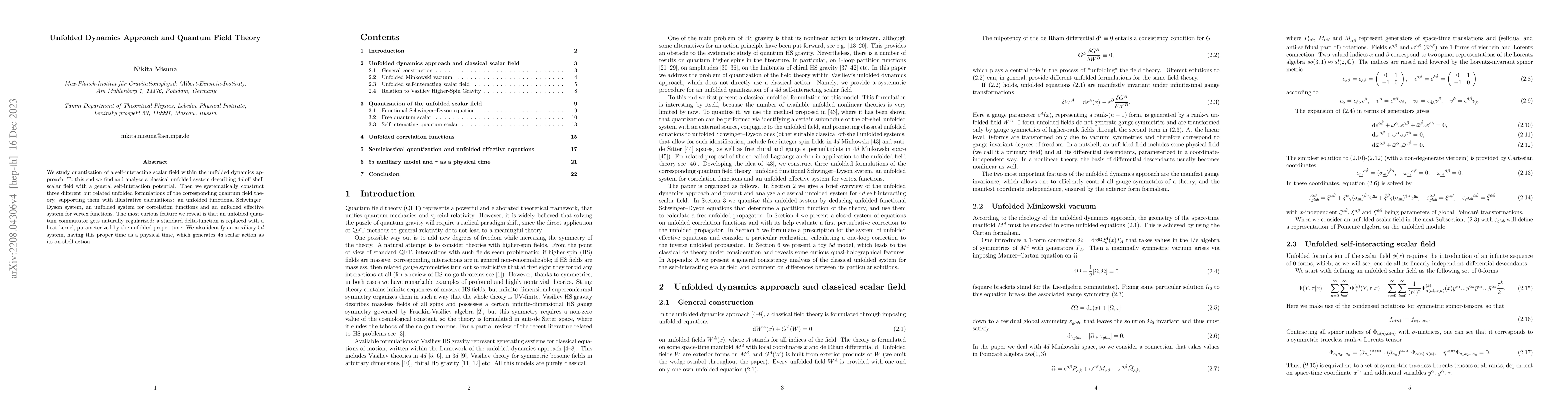 Thumbnail for Unfolded Dynamics Approach and Quantum Field Theory
