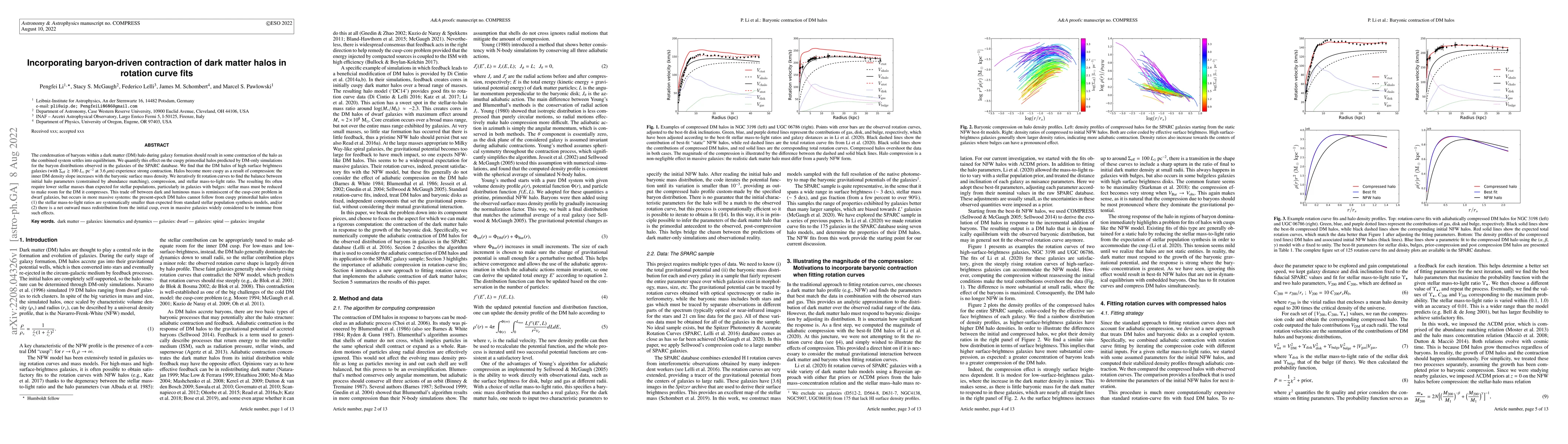 Thumbnail for Incorporating baryon-driven contraction of dark matter halos in rotation
  curve fits