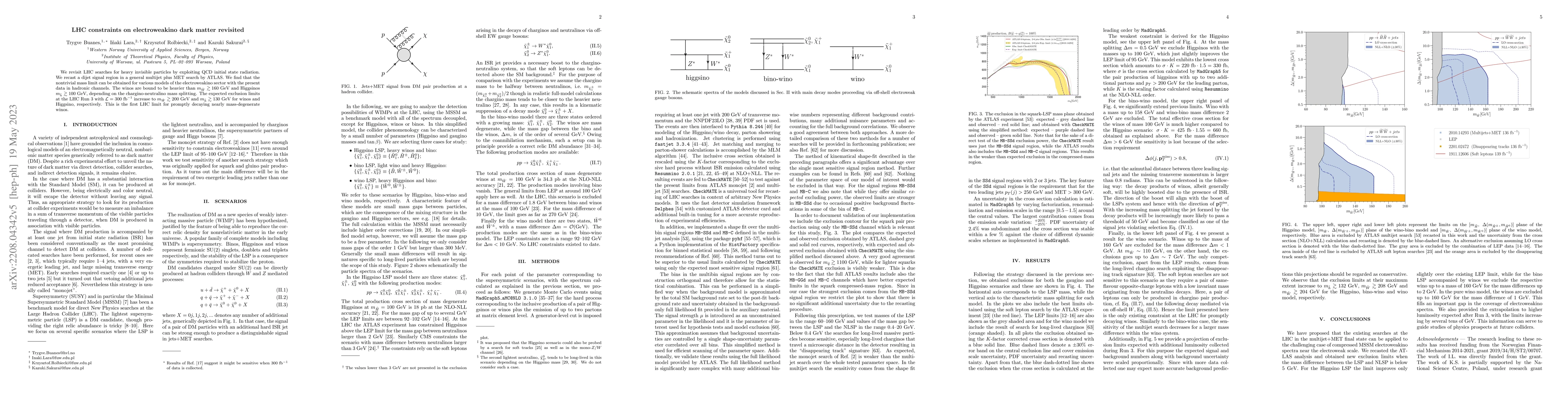 Thumbnail for LHC constraints on electroweakino dark matter revisited